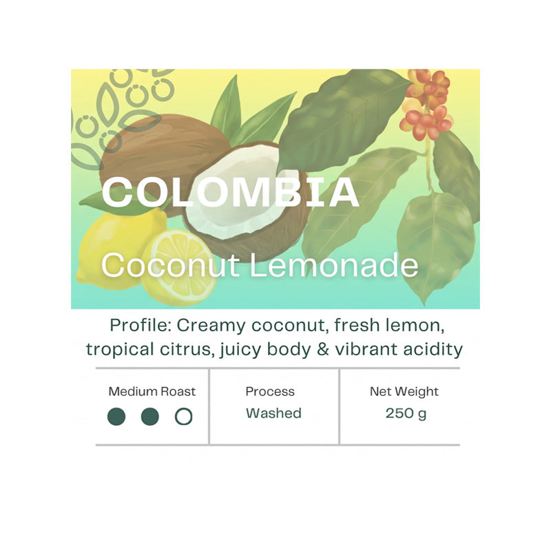 Misk Colombia Coconut Lemonade Infused Whole Coffee Beans 250g