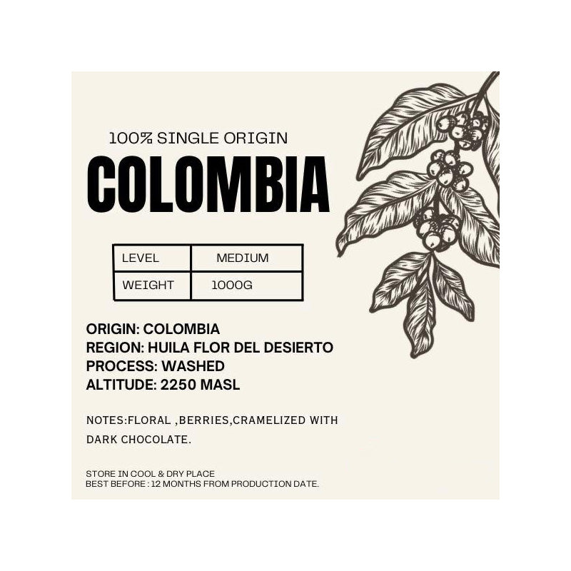 Misk Colombia Washed Coffee Beans 1 kg