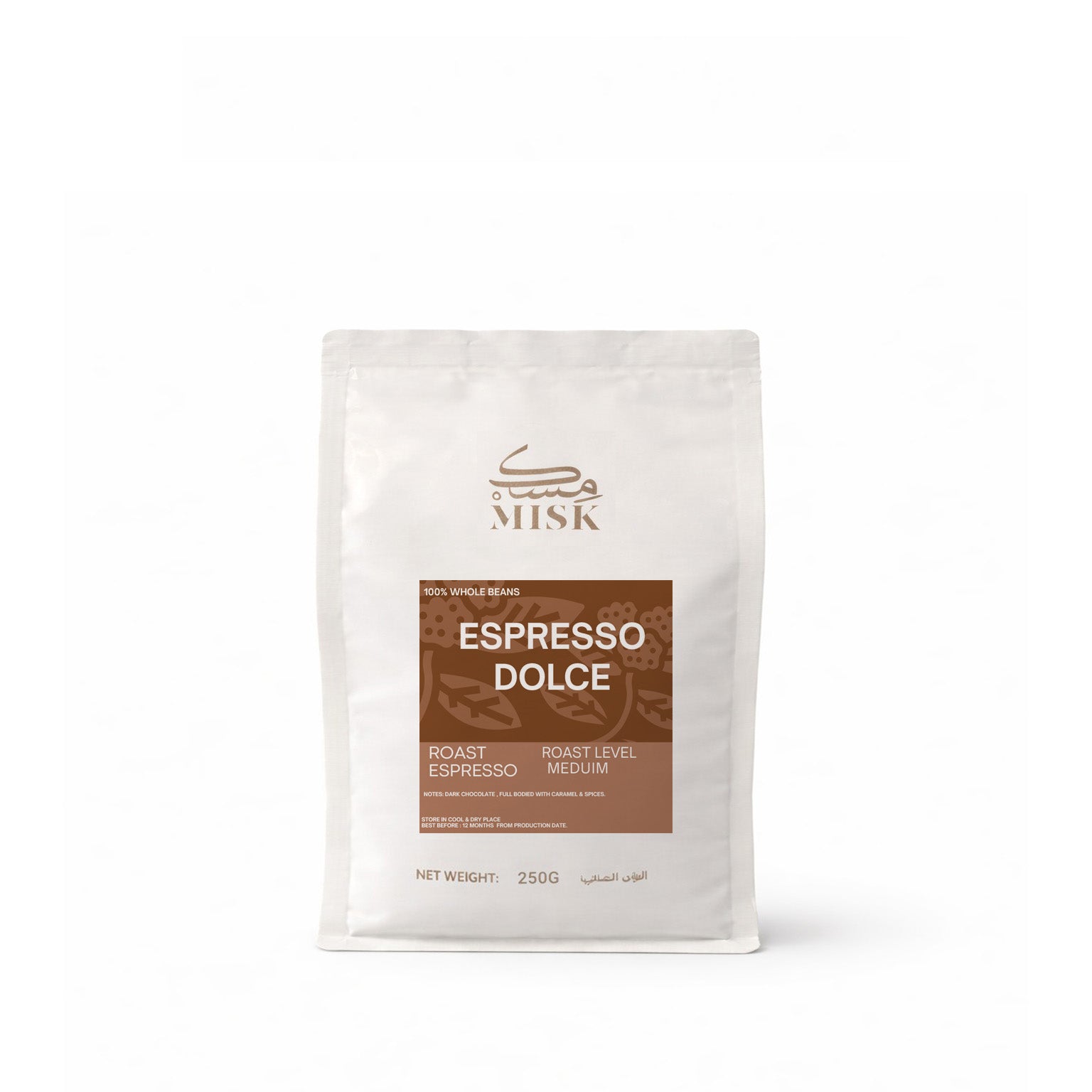 Misk Espresso Dolce Whole Coffee Beans 250g