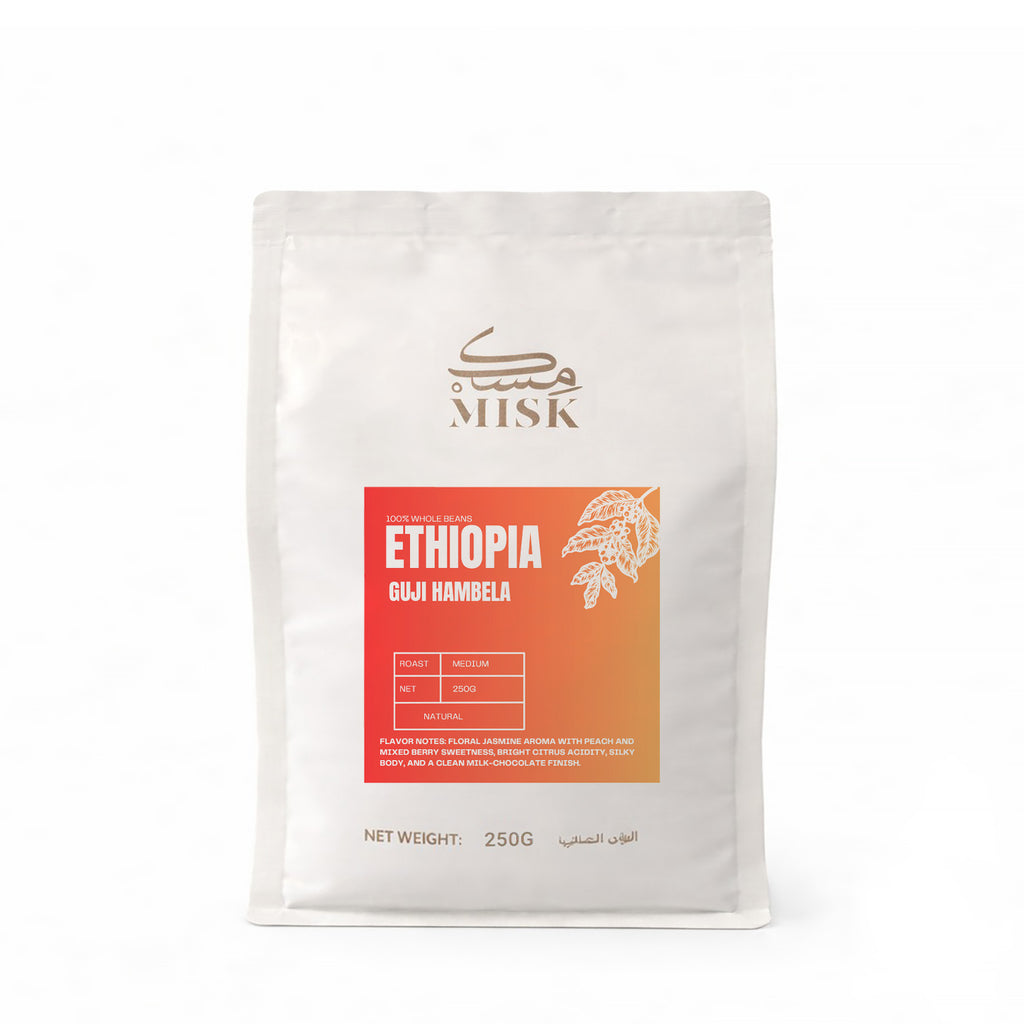 MISK Ethiopia Guji Hambela Whole Coffee Beans | Medium Roast | 250g