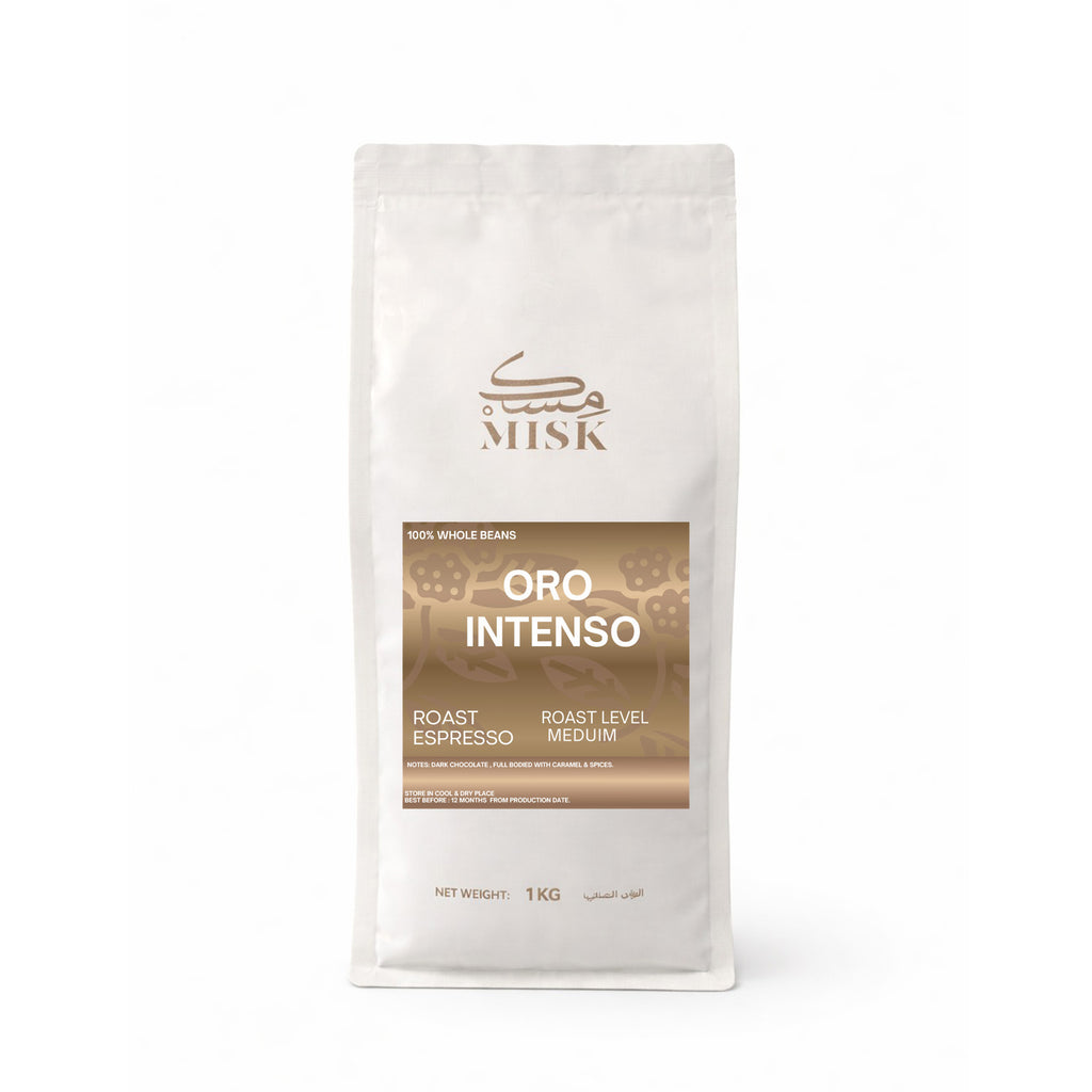 MISK Oro Intenso Whole Coffee Beans | Bold Espresso Blend | Medium Roast | 1 kg
